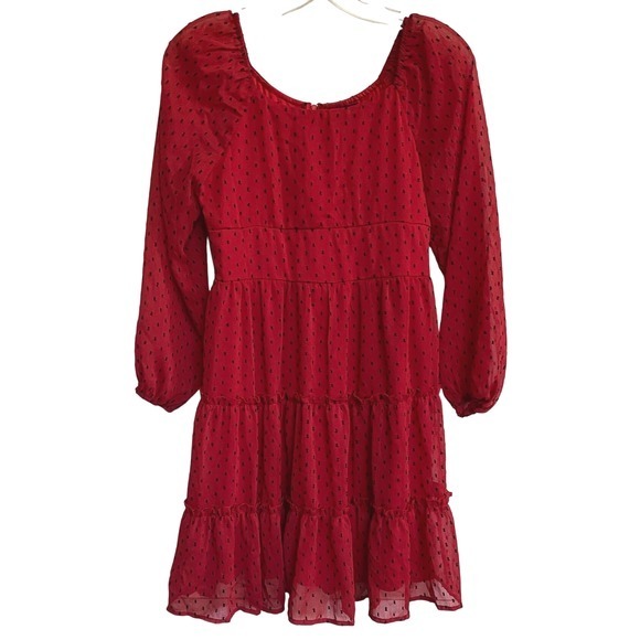 Trixxi Dresses & Skirts - Trixxi Girl Red Black Sheer Dot Party Dress Goth Red Devil Vamp - Juniors XL